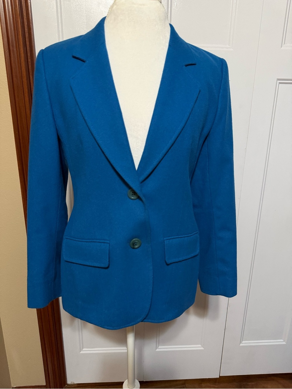 Vintage Pendleton Teal Blue Virgin Wool Blazer Jacket Size 8 - Picture 2 of 13